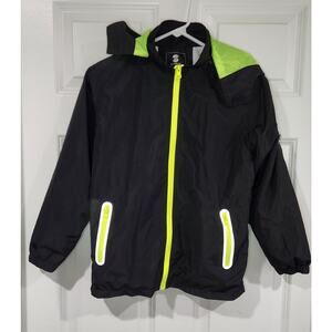 Kids XL Hooded Waterproof Rain Jacket w/ Pockets & Removeable Hood Mesh Lined
